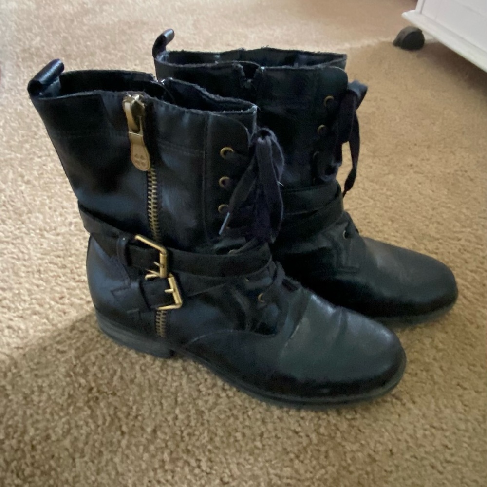 Naturalizer Black Moto Boot 7 W